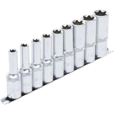 BGS Steckschlüssel-Einsatz-Satz E-Profil, tief | Antrieb Innenvierkant 12,5 mm (1/2"""") | SW E10 - E24 | 9-tlg | 2026