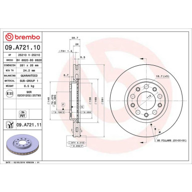 41 481 034 Bremsscheibe VA | ALFA Guilietta 10 | 09.A721.11