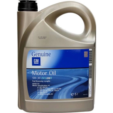 GM109 Original GM Genuine Opel 5W-30 Dexos2 Motoröl 5 Liter
