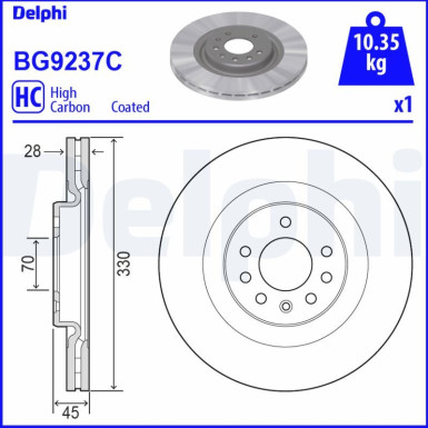 DELPHI Bremsscheibe | BG9237C