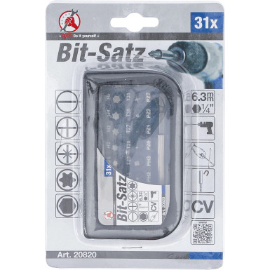 BGS Bit-Satz Antrieb Außensechskant 6,3 mm (1/4 ) 31-tlg BGS Do it yourself 20820