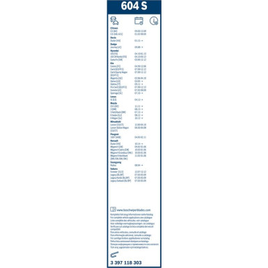 BOSCH | Wischerblatt 604S | TWIN-Spoiler | 3397118303