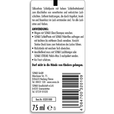 Sonax Schleifpaste 75ml SchleifPaste 03201000