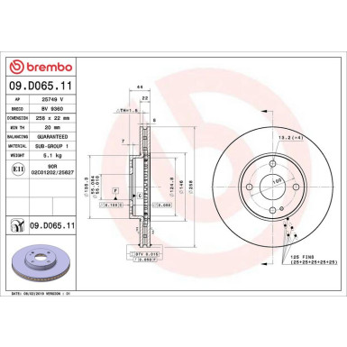 Bremsscheibe VA | MAZDA | 09.D065.11