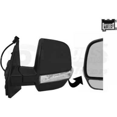 Aussenspiegel li. manüller Verst | Fiat Doblo Cargo konvex schwarz +W OE 735497885 + Aussenspiegel li. manüller Verst | Fiat Doblo Cargo konvex schwarz +W OE 735497885 +