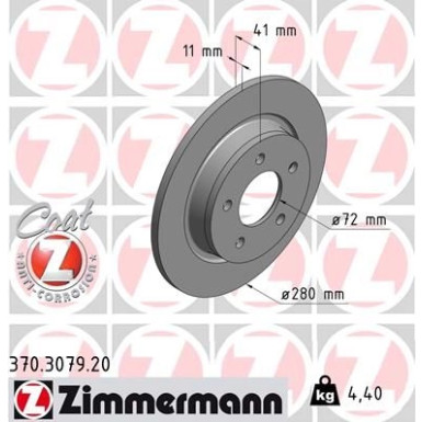 ZIMMERMANN Bremsscheibe | 370.3079.20