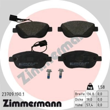 ZIMMERMANN Bremsbeläge | 23709.190.1