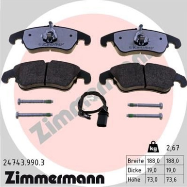 ZIMMERMANN Bremsbeläge 24743.990.3
