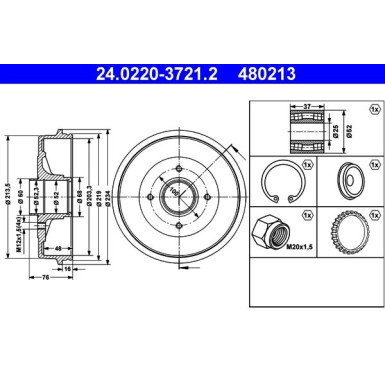 Bremstrommel | 24.0220-3721.2 Bremstrommel | 24.0220-3721.2