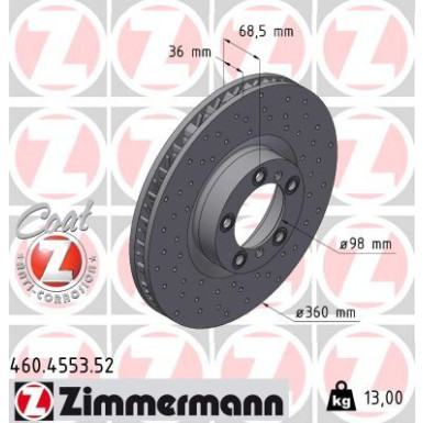 ZIMMERMANN Bremsscheibe | 460.4553.52