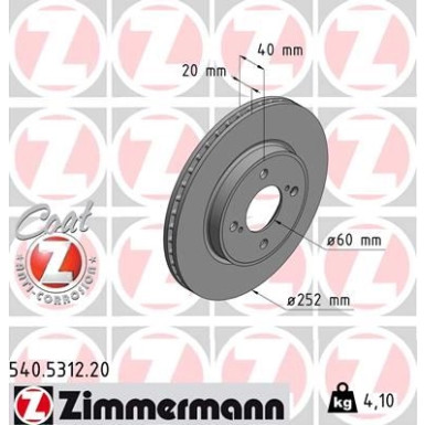 ZIMMERMANN Bremsscheibe 540.5312.20 Coat Z ZIMMERMANN Bremsscheibe 540.5312.20 Coat Z