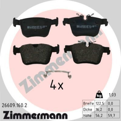 ZIMMERMANN Bremsbelagsatz, Scheibenbremse 26609.160.2
