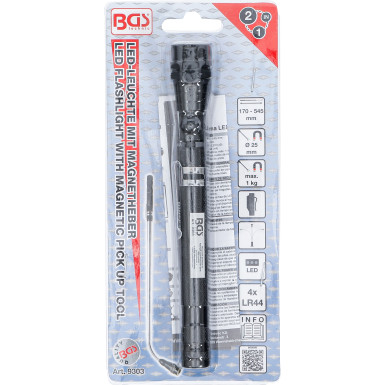 BGS Ausziehbare LED-Leuchte mit Magnetheber | """"2-IN-1"""" | 9303