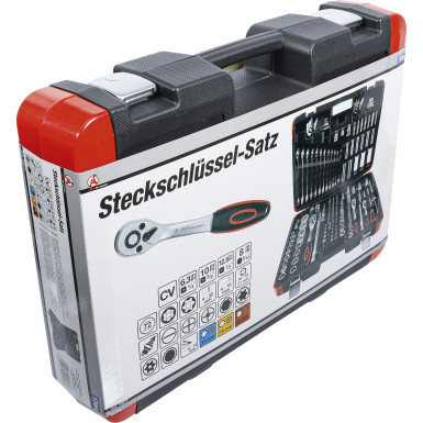 BGS Steckschlüssel-Satz Antrieb 6,3 mm (1/4 ) / 10 mm (3/8 ) / 12,5 mm (1/2 ) 176-tlg BGS Do it yourself 15217