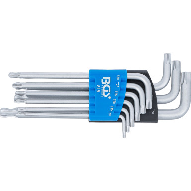 BGS Winkelschlüssel-Satz | T-Profil (für Torx) mit Kugelkopf T10 - T50 mm | 9-tlg | 818
