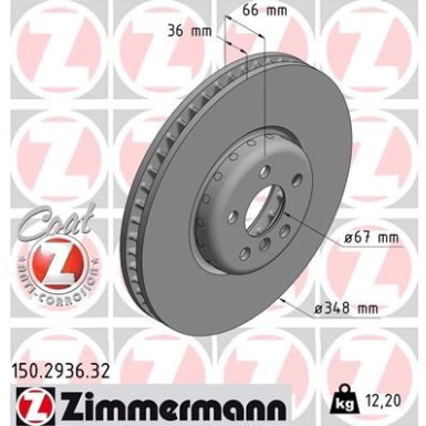 ZIMMERMANN Bremsscheibe 150.2936.32 FORMULA F