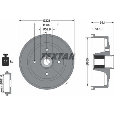 Bremstrommel. Opel T. Corsa C 00- Mit Lager | 94041100 Bremstrommel. Opel T. Corsa C 00- Mit Lager | 94041100