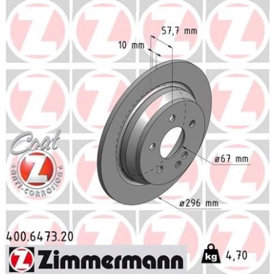 ZIMMERMANN Bremsscheibe 400.6473.20 Coat Z