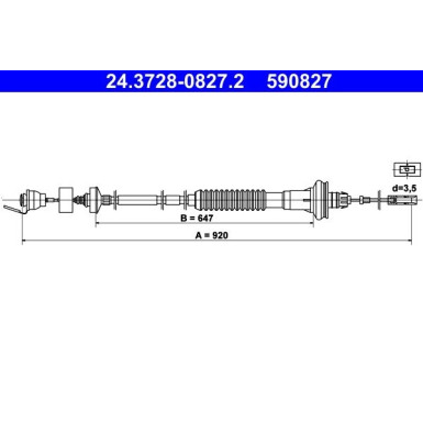24.3728-0827.2 Seilzug, Kupplungsbetätigung