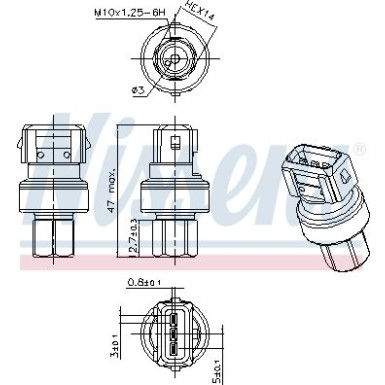 NISSENS Druckschalter, Klimaanlage 301068 FIRST FIT