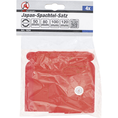 BGS Japan-Spachtel-Satz | Kunststoff | 50 / 80 / 100 / 120 mm | 4-tlg | 1634
