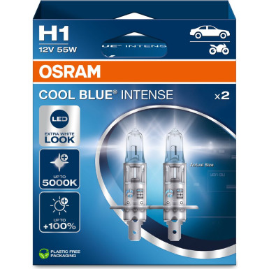Osram | H1 12V 55W P14.5s Cool Blue Intense NextGen. 5000K +100% Duo 2st | 64150CBN-2HB Osram | H1 12V 55W P14.5s Cool Blue Intense NextGen. 5000K +100% Duo 2st | 64150CBN-2HB
