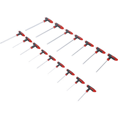BGS Schraubendreher-Satz mit T-Griff und seitlicher Klinge Innensechskant/T-Profil (für Torx) 16-tlg BGS Do it yourself 90