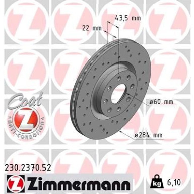 ZIMMERMANN Bremsscheibe 230.2370.52 SPORT Z