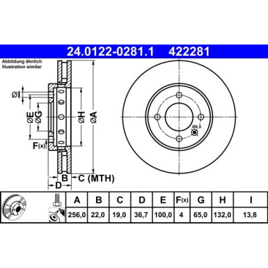 Bremsscheibe Vw P. Up/Skoda Citigo 11 | 24.0122-0281.1