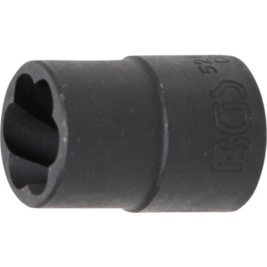 BGS Spiral-Profil-Steckschlüssel-Einsatz / Schraubenausdreher | Antrieb Innenvierkant 12,5 mm (1/2"""") | SW 15 mm | 5266-15