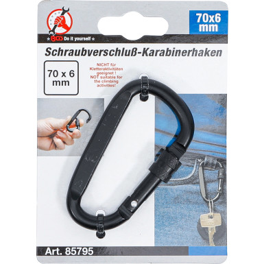 BGS Karabinerhaken D-Form mit Schraubsicherung BGS Do it yourself 85795