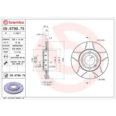 BREMBO Bremsscheibe Max VA SEAT Arosa,VW 97 XTRA LINE - Max 09.6799.75