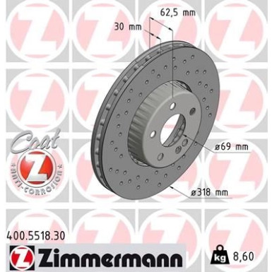 ZIMMERMANN Bremsscheibe | 400.5518.30