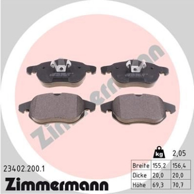 ZIMMERMANN Bremsbeläge 23402.200.1