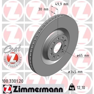ZIMMERMANN Bremsscheibe | 100.3301.20