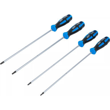 BGS Schraubendreher-Satz extra lang T-Profil für Torx T15 - T30, 4-teilig