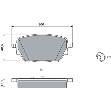 Bremsklötze HA | MERCEDES A, B-Klasse 18 | 0 986 424 889 Bremsklötze HA | MERCEDES A, B-Klasse 18 | 0 986 424 889