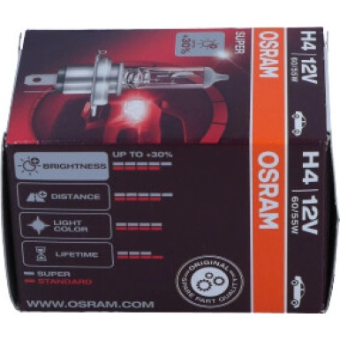 H4 Osram | 12V 60/55W P43t | SUPER +30% | 64193SUP