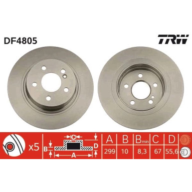 Bremsscheibe Db T. W204 07 | DF4805