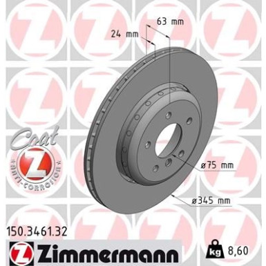 ZIMMERMANN Bremsscheibe 150.3461.32 FORMULA F