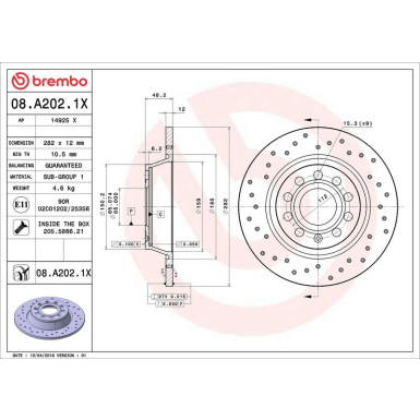 Bremsscheibe HA Xtra | VW Golf,Passat,Sharan 03 | 08.A202.1X