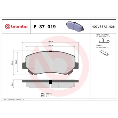 BREMBO Bremsklötze VA JEEP Cherokee 13 PRIME LINE P 37 019