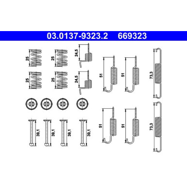 03.0137-9323.2 Zubehörsatz, Feststellbremsbacken