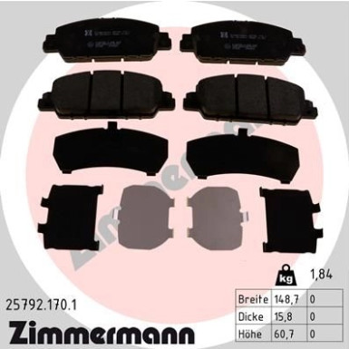 ZIMMERMANN Bremsbeläge ZIMMERMANN Bremsbeläge