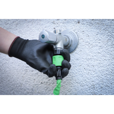 BGS Wasserschlauch Textil flexibel mit Garten-Handbrause mit 7 Funktionen 3 - 10 m BGS Do it yourself 70903