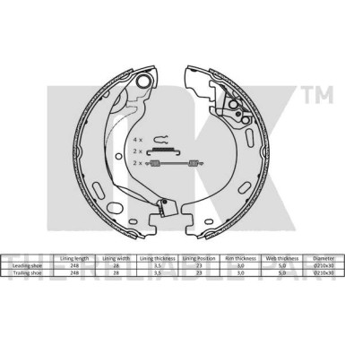 Handbremsbacken Landrover Discovery/Range Rover 04 | 2712769