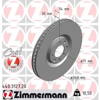 ZIMMERMANN Bremsscheibe | 440.3127.20