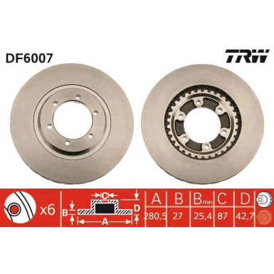 TRW Bremsscheibe | DF6007