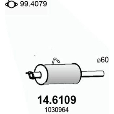 Mittelschalldämpfer | FORD Galaxy,VW,SEAT 95 | 14.6083