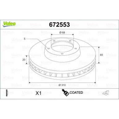VALEO Bremsscheibe | 672553